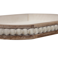 Haute qualité fait à la main ferme ornement rustique plateaux en bois décor ovale en forme de perle bois décoratif Table basse plateau de service