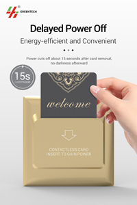 Greentech RFID Anahtar Kart Tutucu Dokunmatik Panel Su Geçirmez Enerji Tasarrufu Sağlayan Anahtar Otel Odası Elektrik Tasarrufu Sağlayan Retro Tasarım - Product Image 6