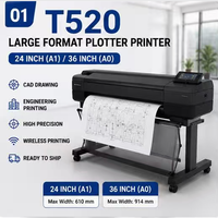 Plotter de Formato Grande T520 de 24 y 36 Pulgadas, Impresora para Dibujos CAD A1 A0, Fabricada en EE. UU.