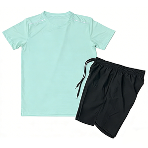 Nouvel ensemble de t-shirts de sport pour hommes à séchage rapide, tricotés, patchwork, respirants et anti-transpiration, pour le fitness et la course, avec blocs de couleur - Product Image 2