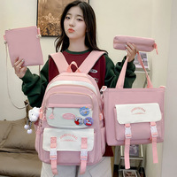 Large sac à dos argenté pour lycéennes mignon et léger sac à dos pour femmes cartable à fermeture éclair pour étudiantes
