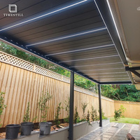 Pergola motorisée automatique TIMESTILL V21 en aluminium pour extérieur, avec lames orientables, imperméable, résistante au vent et pare-soleil
