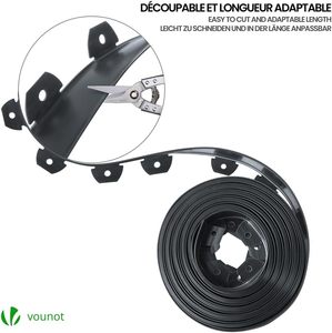 VOUNOT Bordura per Giardino in Plastica <span class=keywords><strong>Antracite</strong></span> da 20 Metri con 40 Picchetti di Ancoraggio, Flessibile, Altezza 50mm, Trattata a Pressione - Product Image 5