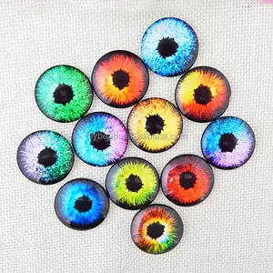 Eye pattern round lucent glass cabochon in various sizes and designs eye series