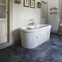 Baignoire en marbre gris pietra sculptée en pierre naturelle de haute qualité à usage domestique