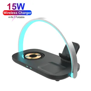 10W 15W sạ<span class=keywords><strong>c</strong></span> Pad TWS Tai nghe cho iPhone CE FCC ID cho AirPod 20W sạ<span class=keywords><strong>c</strong></span> không dây LED ánh sáng điện thoại giữ cho đồng hồ thông minh - Product Image 1