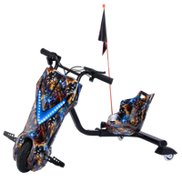 Trottinette Électrique 3 Roues 250-350W, 3 Vitesses, Jusqu'à 15 km/h, Dérive Libre 360°, Voiture de Drift pour Enfants