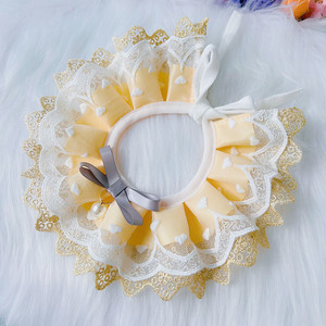 Lindo Babero de Algodón con Encaje para Mascotas, Pañuelo de Cuello Redondo, Toalla para la Saliva de Perros y Gatos, para Teddy, Samoyed, Cachorros, Accesorios para Mascotas al por Mayor - Product Image 5