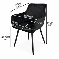 Ensemble de salle à manger rond moderne et élégant avec des chaises légères en métal noir pour table à manger, restaurant, bureau
