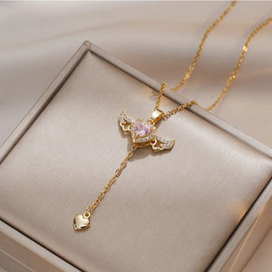 Collar con Colgante de Alas de Ángel Cupido en Acero Inoxidable 316L Color Dorado para Mujeres y Niñas, Cadena para Clavícula, Joyería para Fiesta, Regalo - Product Image 2