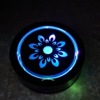 Vente en gros 12 pouces narguilé rond LED lampe Laser base narguilé shisha lumière LED tasse plate bouteille base LED