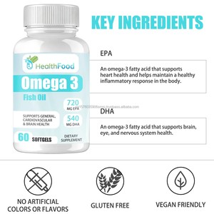 Capsules de Gel Molle de Graisse Totale d'Huile de Poisson Oméga 3 à Marque Blanche – Favorise la Santé du Cœur, du Cerveau et des Articulations, Gestion de l'Énergie – Flacon de 60 Comprimés - Product Image 3