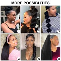 Perruque transfrontalière Europe-Amérique-Afrique, double queue de cheval africaine à cordon, cheveux raides élastiques et volumineux Yaki, 60g CSMW