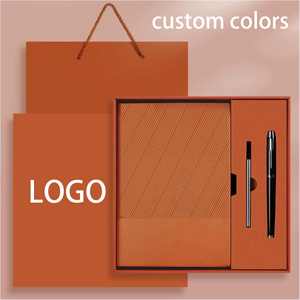 Wholesale Business Luxury A5 Diary Bottle Set Customize PU Leather A5 Notebook Gift Set With Pen - Product Image 1