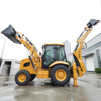 China New 4x4 Backhoe Loader Mesin Multifungsi Penggerak Tanah Backhoe Loader Penanganan Material Backhoe Loader Pembongkaran Bangunan