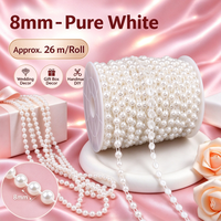 Guirlande de perles d'imitation demi-rondes de 8 mm en plastique, idéale pour fêtes, mariages, Noël, la Saint-Valentin – Meilleures ventes, prix d'usine