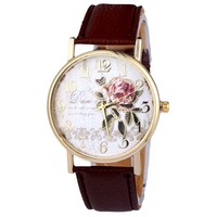 Jam Tangan Wanita Rose Quartz Baru Populer Grosir, Tali Akrilik, Modis, Stok Produsen, Jam Tangan Alloy untuk Wanita OEM/ODM