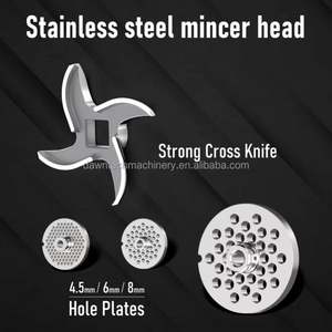 Picadora de Carne Eléctrica Comercial para Cocina de Hotel, Molinillo de Carne de Acero Inoxidable con Motor OEM de Cobre Plateado, Potente para Procesamiento de Alimentos - Product Image 6