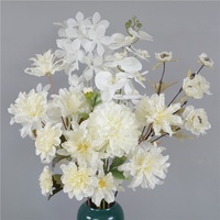 Rangkaian Bunga Sutra Putih Mawar Peony Hydrangea Anggrek Artificial untuk Dekorasi Lorong Kolom Gapura Pernikahan