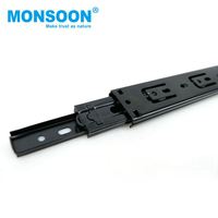 Glissières de tiroir de cuisine télescopiques robustes en fer, 22 pouces, 45 mm, à extension complète, avec roulement à billes hydraulique et fermeture amortie