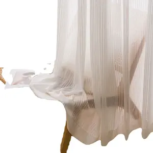 Горячая распродажа, дешевая белая занавеска, 100% полиэфирная вуаль для окон, прозрачные шторы