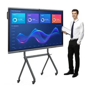 55 65 inch touch screen lcd multi touch screen interactive flat panel display monitor for education meeting training