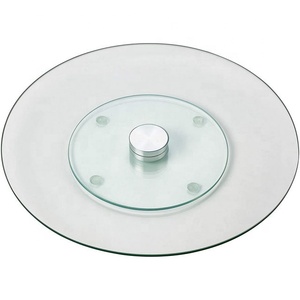 12 Inch Round Tempered Glass Lazy Susan Turntable Rotating Tray Serving Plate/Dining Table Top Clear