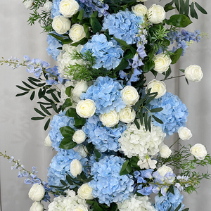 Le Lussuose Ortensie e Rose Artificiali in Seta <span class=keywords><strong>Blu</strong></span> e Bianca Sono la Scelta Perfetta per una Cerimonia Nuziale Romantica - Product Image 3