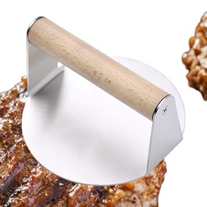 Alat Penekan <span class=keywords><strong>Burger</strong></span> Stainless Steel 5.5 Inci Bulat, Penekan Panggangan Datar, Aksesoris untuk Bacon, Penekan <span class=keywords><strong>Burger</strong></span> 1.5mm - Product Image 3