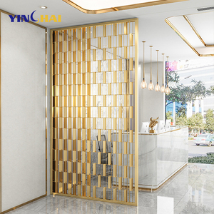 Paravent de séparation de pièce en acier inoxydable moderne personnalisable en usine, écran de soudage décoratif - Product Image 4