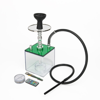 Chicha Cube LED Acrylique 5 Couleurs, Sheesha Nargile, Chicha Carrée sur Mesure, Ensembles de Narguilés, Vente en Gros