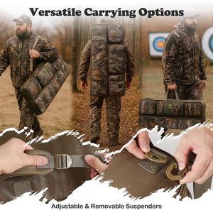 Sac de transport ajustable et structuré camouflage pour arc à poulies, arc classique, flèches et accessoires de chasse, sac de rangement pour arbalète de chasse en extérieur - Product Image 4