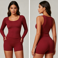 Shorts de yoga OEM taille haute pour femme, effet ventre plat, rehaussement des fesses, taille élastique, extensible, coupe ajustée, respirant, pour entraînement, course et gym