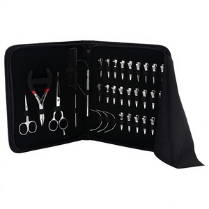 Kit Profesional de Herramientas para Extensiones de Cabello: Microperlas y Agujas Tipo C, Tijeras de Acero Inoxidable, Pinzas de Seccionamiento, Peine de Cola, Salo - Product Image 1
