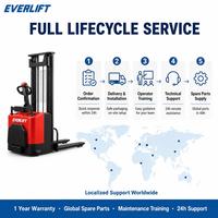 Transpalette Électrique Everlift 1,5 Tonne, Chariot Élévateur Hydraulique Autoportant, Batterie Plomb-Acide, Hauteur de Levage 4,5 m