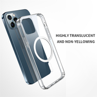 Étui de téléphone transparent magnétique antichoc pour iPhone 15 Pro Max 14 Pro 13 Pro 12 11 Xr Xs 8