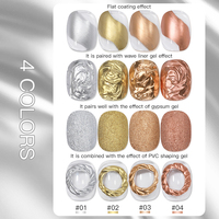 Vernis à ongles gel effet marbre 4 couleurs séchage à l'air naturel, marque privée, 8ml, doré métallique, gel effet aquarelle pour nail art
