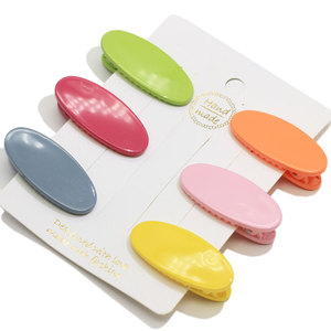 Yaz moda renk Oval plastik timsah bebek saç klipleri plastik çocuklar için tokalarım - Product Image 6