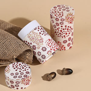 Custom Printed Eco Friendly Coffee Craft <b>Cardboard</b> Box <b>Packaging</b> Flat Edge Loose Leaf Tea Cylinder Paper <b>Tube</b> <b>Packaging</b> - Product Image 2