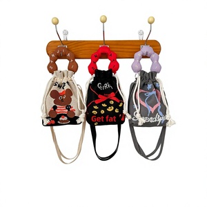 Nouveau <span class=keywords><strong>sac</strong></span> porte-bonheur mignon à deux poignées avec fermeture à cordon, design en fil tricoté, doublure en polyester, <span class=keywords><strong>sac</strong></span> à bandoulière polyvalent pour femmes - Product Image 2