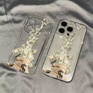 Funda para Teléfono Móvil con Diseño de Signo de Dólar, para <span class=keywords><strong>iPhone</strong></span> 16 Plus, 17 Air Pro Max, Carcasa Transparente Antigolpes - Product Image 2