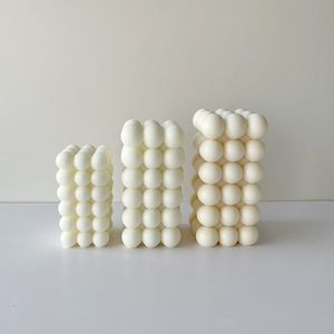 Nouveau <span class=keywords><strong>moule</strong></span> à bougie fait à la main, résine savon moules en Silicone 3x6 trous 3D magique rond bulle Cube cylindre Silicone bougie moules - Product Image 2