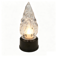 Bougie LED sans flamme à piles, lampe à lumière blanche chaude vacillante en forme de flamme de cristal, décoration de table