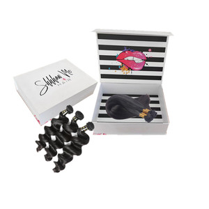 factory manufacture hair extension packaging box custom magnetic closure hard rigid wig packaging box