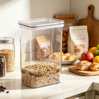 Conteneur de stockage alimentaire en plastique hermétique, plusieurs tailles, pot de stockage de céréales pour la cuisine, pour les flocons d'avoine, les haricots, les céréales et les aliments secs, organisation du garde-manger