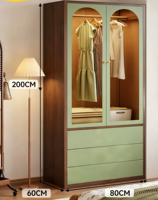 Armoire autoportante moderne en métal uni avec tiroirs multicouches, penderie robuste en acier au carbone pour la décoration d'appartement