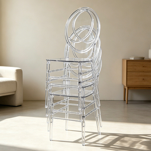 Chaises de banquet en gros pour événements et fêtes, chaises de salle à manger transparentes style ferme, chaises empilables en résine acrylique pour hôtels, chaise Chiavari à louer - Product Image 5