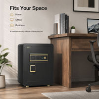Caja de Seguridad DAYI 45fh9 de Lujo, Negra y Dorada, con Cerradura Electrónica y Huella Dactilar, de Acero Aleado, para Hotel, Hogar y Dormitorio