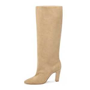 WETKISS Wholesale Vegan Leather Suede <strong>Wide</strong> Calf Slouch <strong>Boots</strong> <strong>Square</strong> Heel Round <strong>Toe</strong> <strong>Boots</strong> 70S Women Knee High <strong>Boots</strong> - Product Image 2