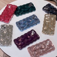 Coque de téléphone en TPU à ondulation d'eau galvanisée de couleur unie pour iPhone15Pro Max iPhone16 nouveau modèle iPhone14/13 sens haut de gamme